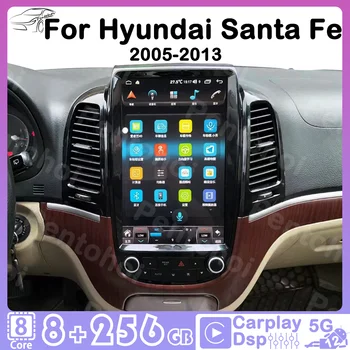 Pentohoi Автомобильный Радиоприемник Для Hyundai Santa Fe 2005-2013 Tesla Экран Carplay Навигатор Мультимедийный Видеоплеер Авто Android12 5G WIFI