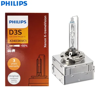 Philips X-tremeVision D3S Ксеноновая Автомобильная Фара 4800K Белый + лампа на 50% Ярче Авто Натуральная лампа Германия ECE 42403XVC1, 1X