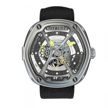 Reef Tiger Мужские Автоматические часы,Мужские Часы Топ Люксового бренда Водонепроницаемые Механические Наручные часы Со Светящимся Сапфировым Зеркалом RGA90S7