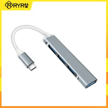 RYRA USB C Концентратор 3,0 Type C 4 Порта USB C Док-станция OTG Высокоскоростной Мультиразветвитель Расширитель Для ПК Компьютерные Аксессуары