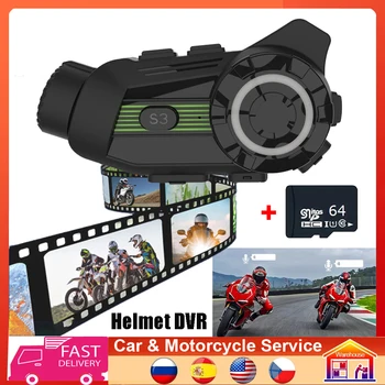 S3 Беспроводной Мотоциклетный Шлем Домофон переговорное Устройство С Камерой Рекордер Bluetooth 5.1 Wifi DVR Dash Cam 2K 1080P Видеорегистратор Для мотоцикла