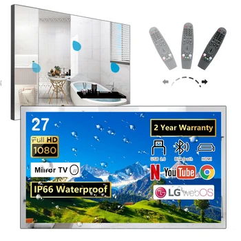 Soulaca 27 Дюймов, Зеркало 1080P, телевизор для ванной комнаты, телевизор WebOS, WiFi, Bluetooth, Встроенный Alexa Smart TV, голосовое управление, ATSC-тюнер