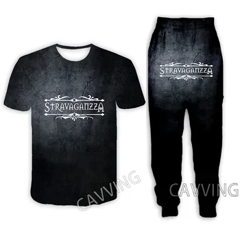 Stravaganzza Rock, Повседневная футболка с 3D принтом + Брюки, Штаны для бега, Брюки, Костюм, Женские/Мужские комплекты, Костюм, одежда