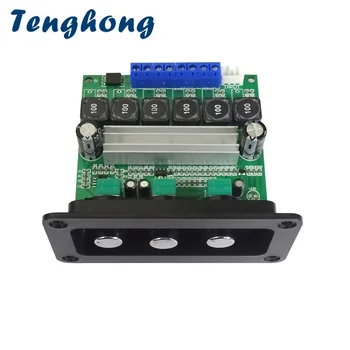 Tenghong 2,1 Сабвуфер Amplificador Аудио TPA3116D2 Плата Усилителя звука 2 * 50 Вт + 100 Вт Цифровые Усилители мощности С Панелью DIY AMP