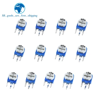 TZT 65шт RM063 вертикальный сине-белый комплект регулируемых резисторов 100 Ом -1 М Ом 13 видов * 5 шт = 65 шт