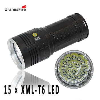 Uranusfire USB 15 XML T6 LED King Мощный светодиодный фонарик Torch Light 4 режима перезаряжаемый 18650 Тактический linterna для кемпинга