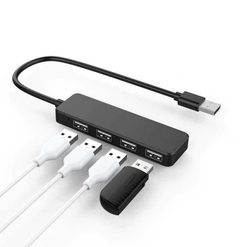 USB 2.0 4 порта Концентратор, удлинитель, разветвитель, адаптер для настольных ПК, ноутбука, U-диска, клавиатуры, мыши