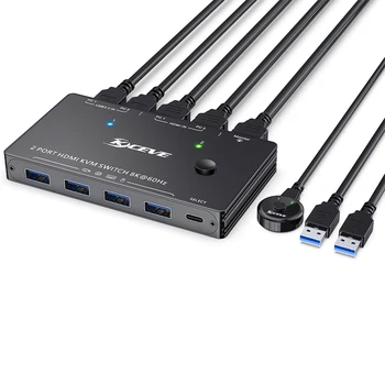 USB3.0 / 8K HDMI-совместимый KVM-коммутатор, Игровой коммутатор, Совместное использование экрана, многофункциональная док-станция, HDMI-совместимый разветвитель, USB-концентратор