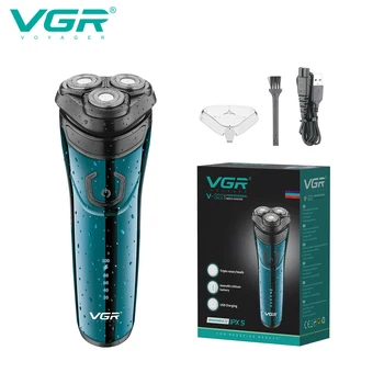 VGR Razor, Электробритва, Водонепроницаемый станок для бритья, Профессиональный Триммер для бороды, Цифровой дисплей, Станок для бритья для мужчин V-322