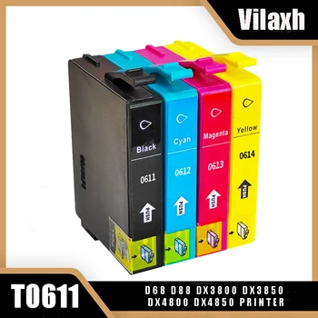 Vilaxh T0611 T0612 T0613 T0614 Чернильный Картридж Для Принтера Epson Stylus D68 D88 DX3800 DX3850 DX4800 DX4850
