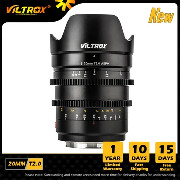 Viltrox 20 мм T2.0 E Кинообъектив Полнокадровый широкоугольный объектив с ручной фокусировкой MF Для камеры Sony E-mount A9ii A7RIV A7III A7SII