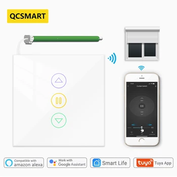 WiFi Smart Touch Шторы, Жалюзи, рольставни, переключатель двигателя, приложение Tuya Life, дистанционное управление, работает с Alexa Echo Google Home