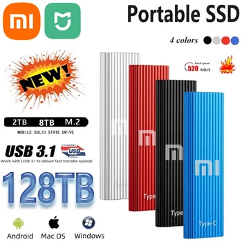 Xiaomi Mijia Новый внешний жесткий диск Портативный SSD 2 ТБ 4 ТБ 8 ТБ 16 ТБ HD Externo Жесткие диски USB3.1 Накопители для Компьютеров Ноутбуков