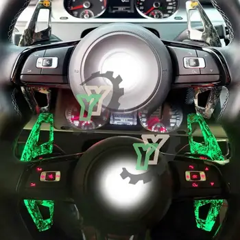 Автомобильные Светящиеся Карбоновые Рычаги Переключения Передач Рулевого Колеса Для Volkswagen VW GOLF 7 Golf7 2015- GTI R MK7 MK7.5 R Scirocco