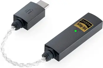 Адаптер iFi GO link USB-C на 3,5 мм Улучшает звучание наушников, Поддерживает 32-разрядный усилитель Hi-Fi с высоким разрешением/384 кГц/DSD256/MQA