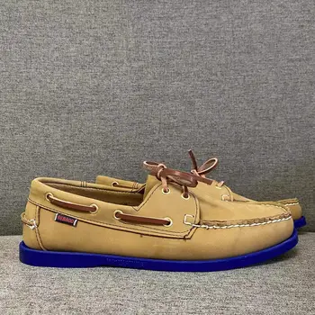 Аутентичная обувь для доков Sebago - премиальные кожаные туфли-лодочки на шнуровке с острым носком AC01