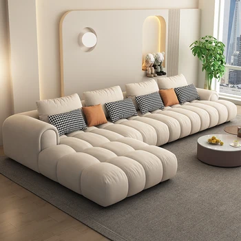 Белый 3-местный диван L-образной формы, Роскошная поролоновая губка для релаксации, Необычный Большой удобный диван для всего тела, Надувная мебель для спальни