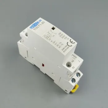 Бытовой модульный контактор переменного тока на din-рейке TOCT1 2P 20A 1NC 1NO 220 В/230 В 50/60 Гц