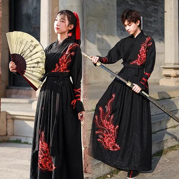 В китайском стиле, новая старинная мужская одежда Hanfu с длинными рукавами, мужская и женская одежда в стиле xia, классическая одежда для выступлений пары
