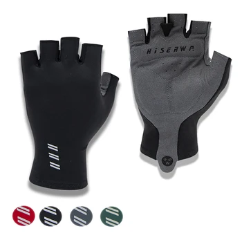 Велосипедные перчатки HISERWA, Велосипедные перчатки с полупальцами, перчатки для езды на шоссейном велосипеде, Мужские Женские перчатки с противоскользящей амортизирующей накладкой, велосипедные перчатки
