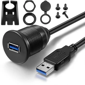 Водонепроницаемый USB-адаптер для док-станции для скрытого монтажа, панель приборной панели, USB-порт 3.0, удлинитель для мужчин и женщин для автомобиля, мотоцикла