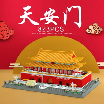 всемирно известная китайская архитектура Пекина, украшающая площадь Тяньаньмэнь, строительный блок, модель кирпича, коллекция развивающих игрушек для подарка