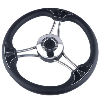 Высококачественное рулевое колесо с 3 спицами и черной пеной PU для рулевого колеса рыболовной лодки