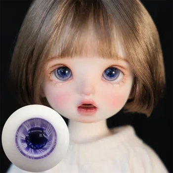 Глазные яблоки куклы BJD подходят для 1/3 1/4 1/6 размера маленькая радужная оболочка с фиолетовым блестящим узором стеклянные аксессуары для кукол-глазных яблок