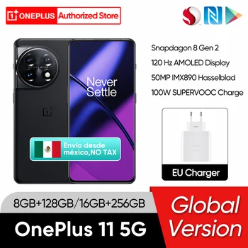 Глобальная версия Мобильных телефонов OnePlus 11 5G Snapdragon 8 Gen 2 120 Гц с Плавным AMOLED-экраном 100 Вт SUPERVOOC Зарядка 5000 мАч мобильного телефона