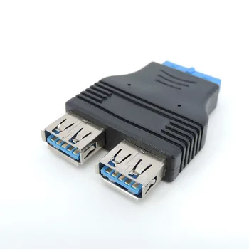 Двухпортовый USB 3.0 для подключения к материнской плате, внутренний 20-контактный разъем, адаптер с 20 контактами для подключения к 2 X USB A Female E1