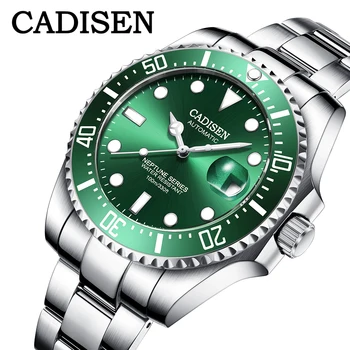 Дизайнерский бренд CADISEN Роскошные мужские часы Автоматические часы Япония NH35A Из нержавеющей стали Водонепроницаемые Деловые механические наручные часы