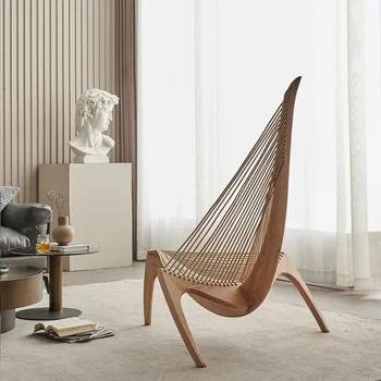 Дизайнерский стул из цельного дерева в скандинавском стиле, художественное и креативное крыльцо для вина в семье, диван-кресло для отдыха,