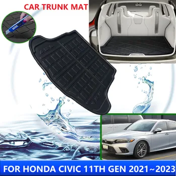 Для Honda Civic 2022 FE Седан 11th Gen 2023 Автомобильный Задний Багажник, Грузовой Коврик, Анти-Грязный Коврик, Напольный Лоток, Автоаксессуары, Материал