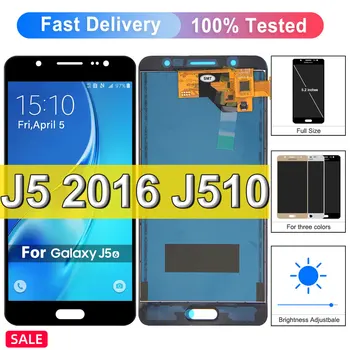 Для Samsung J5 2016 ЖК-дисплей с Регулировкой яркости ЖК-дисплей Для Samsung Galaxy J5 2016 SM-J510F J510M J510 ЖК-дисплей J510FN Дисплей Сенсорный экран
