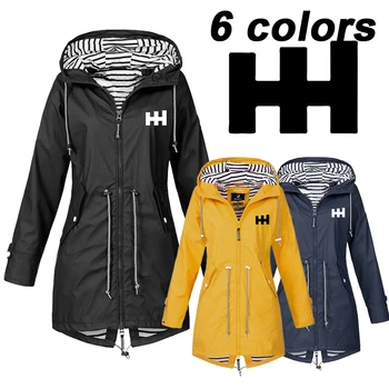Женская весенне-осенняя модная водонепроницаемая куртка на молнии с завязками, Женский плащ с капюшоном, уличная ветрозащитная куртка