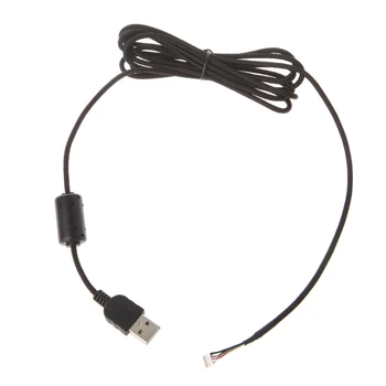 замена линий мыши 2,2 м Прочный USB-кабель в нейлоновой оплетке из ПВХ для игровой мыши G5 G500 Черный