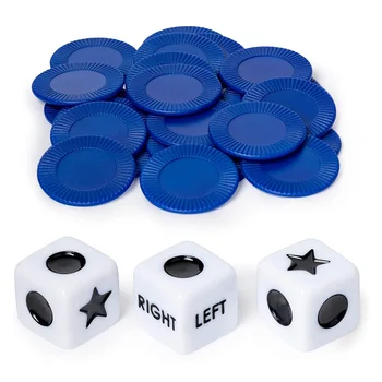Игра в кости по центру Слева и справа, забавные кубики для питья с 3 кубиками и 24 фишками разного цвета для настольных игр для семейных вечеринок