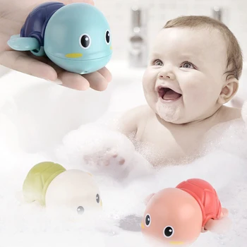 Игрушка для воды в виде черепахи, милая классическая детская мультяшная кукла-животное, плавающая черепаха, заводная цепочка, детские пляжные игрушки для ванны игрушк