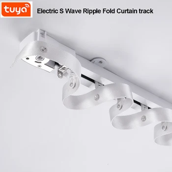 Изготовленный на заказ карниз для штор с волнообразной складкой Tuya WiFi Zigbee curtain engine Система электрических штор для умного дома
