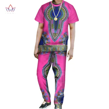 Индивидуальные Мужские комплекты Лето 2021, Мужская одежда, Топ и брюки, Мужской Комплект с коротким рукавом в Африканском стиле, Африканская одежда с принтом WYN168