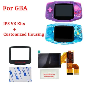 Индивидуальный Корпус с ЖК-экраном IPS V3 Комплекты для подсветки GBA Комплекты с корпусом для экрана GameBoy Advance IPS V3