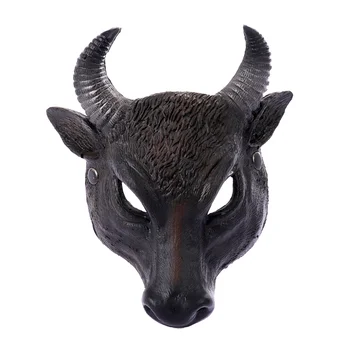 Искусственная маска на голову Быка, Имитирующая маску животного, 3D модель, принадлежности для косплея, вечеринки