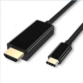 Кабель USB C 3.1 Type C к HDMI-совместимому HDTV-адаптеру 4K 60HZ 1.8M 6Ft Для Macbook Sumsung S8 Huawei MateBook Thunderbolt 3