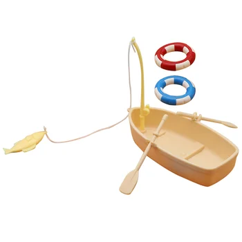 Кольцо для Плавания в Домике, Крошечная опора для рыбацкой лодки, Декоративные Маленькие Детские игрушки, Пластиковые Мини-Лодки Для Детей