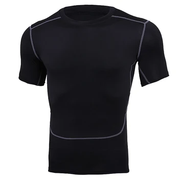 Компрессионная облегающая спортивная рубашка Cool Dry с длинным и коротким рукавом, Мужская облегающая рубашка для фитнеса с длинным и коротким Внутренним сжатием без рукавов