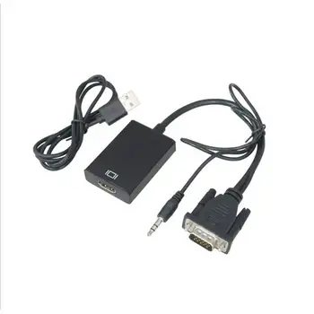 Конвертер VGA-адаптера Male-Famale 1080P Цифро-Аналоговое видео Аудио Для ПК Ноутбук Планшет Адаптер VGA