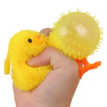 Креативные светодиодные мигающие Милые Цыплята 6 см, Надувной воздушный шарик, Сжимающий Стресс, Снимающий Детскую Декомпрессионную игрушку, детские подарки