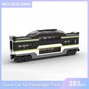 Купольный вагон для пассажирского поезда 60337 MOC Строительные блоки DIY Сборка Кирпичей Модель Транспорта развивающие игрушки подарки 283 шт.
