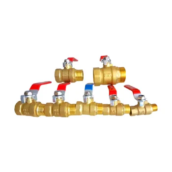 Латунный 4-Точечный Кран для водопроводной воды с внутренними и внешними зубьями, Шаровой кран DN15 для дренажа и дефляции, внутренняя и внешняя резьба