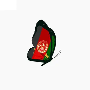 Маленький Городок 8 см * 11,2 см, Флаг Афганистана, бабочка, Светоотражающая наклейка на автомобиль, наклейка на хвост автомобиля C1-7785
